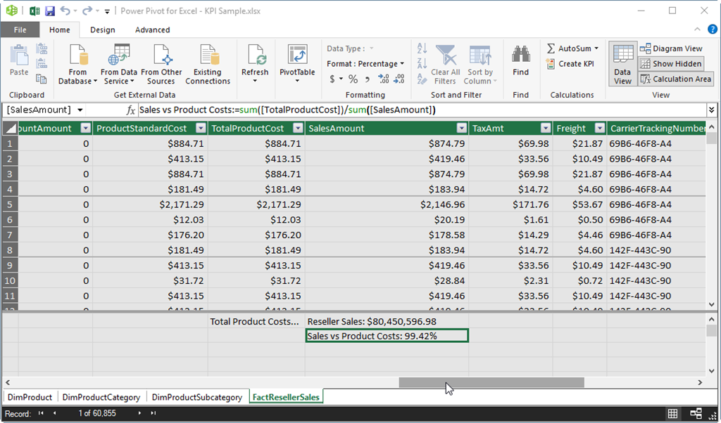 Use KPI in Table, Matrix and Card Visualisations in Power BI