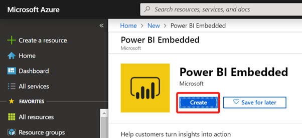 Creating Power BI Embedded Capacity in Azure Portal