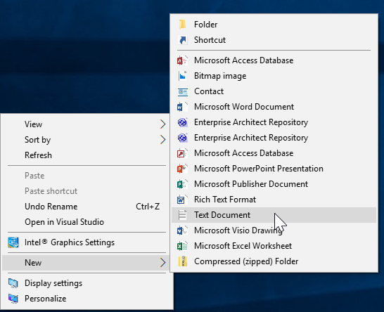 Create a TXT file