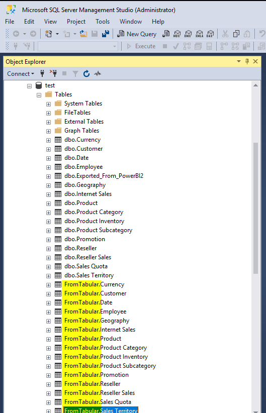 Exporting SSAS Tabular Model data to SQL Server with DAX Studio